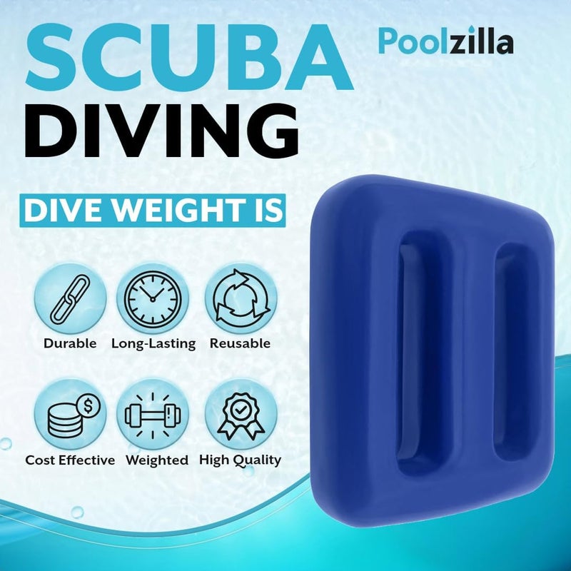 Poolzilla Vinyl Diving Weight for Scuba Diving, Durable Lead Weight with Slits for Placement Along Belt, Comes in 1.1LB(0.5KG) or 2.2LB(1KG) Sizes - Image 3